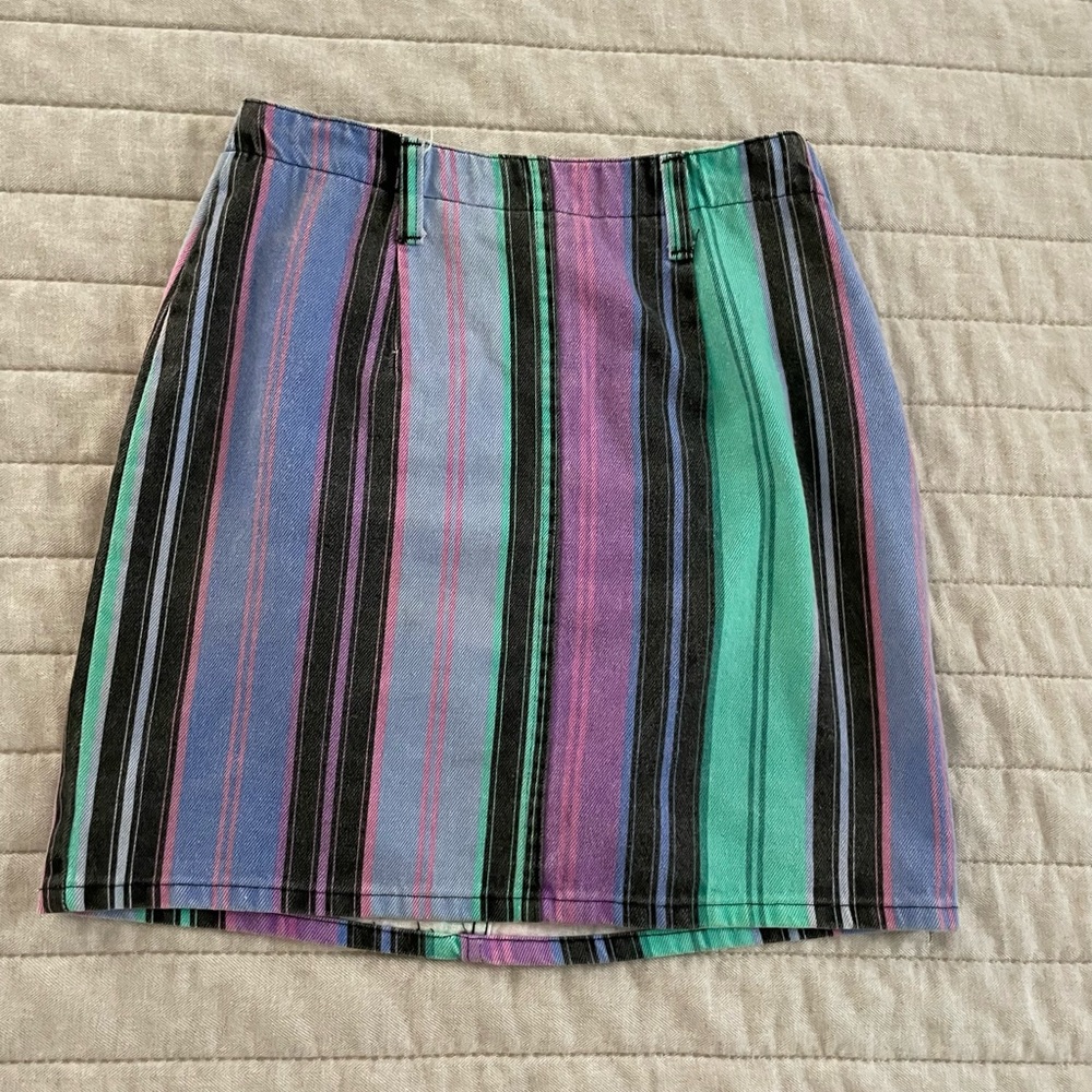 Vintage Striped Mini Skirt